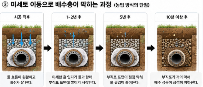 유공관 미세토 막힘 원리